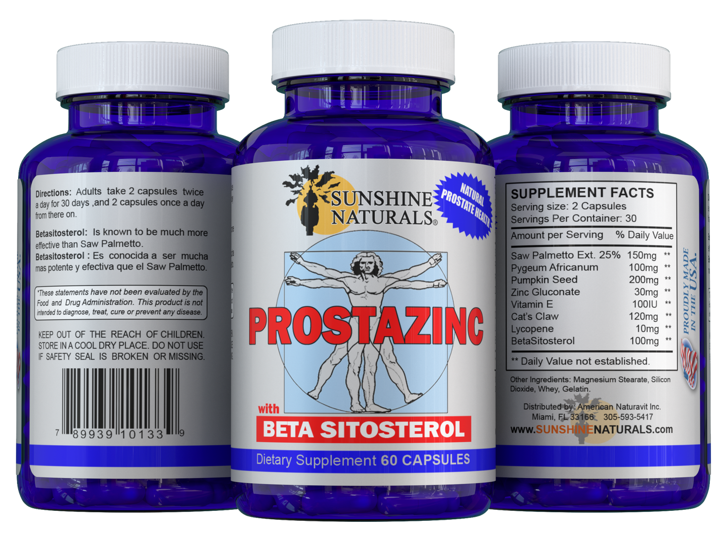 Prostazinc with Betasitosterol, Prostate Health  60 Capsules