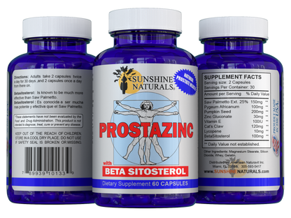 Prostazinc with Betasitosterol, Prostate Health  60 Capsules