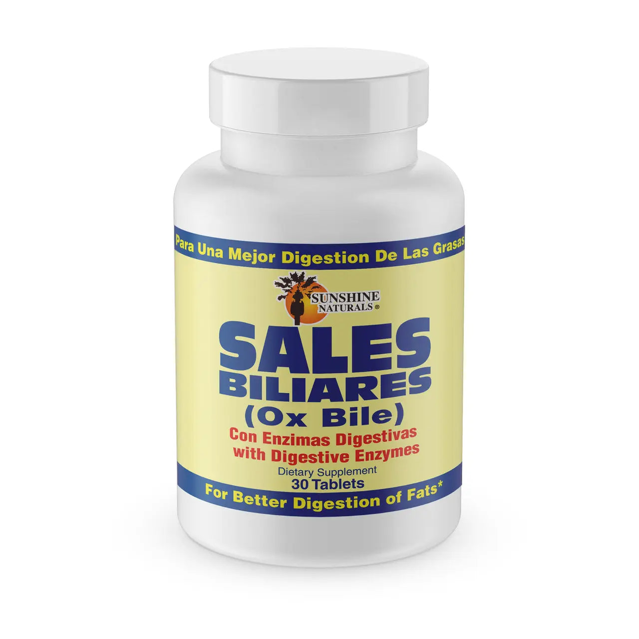 Sales Biliares (Ox Bile) plus Digestive Enzymes 30 Tablets Sunshinenaturals