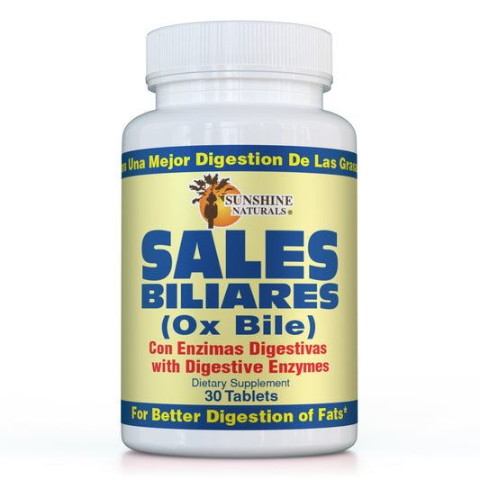 Sales Biliares (Ox Bile) plus Digestive Enzymes 30 Tablets