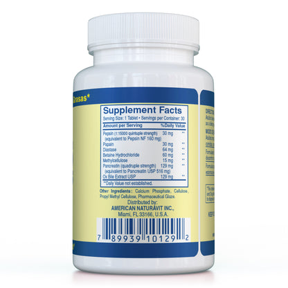 Sales Biliares (Ox Bile) plus Digestive Enzymes 30 Tablets