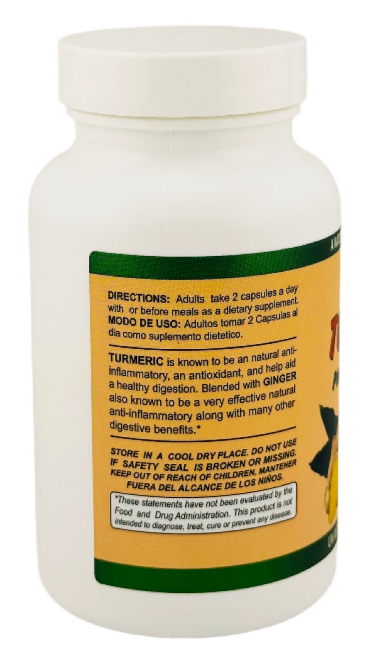 Turmeric Curcuma plus Ginger - 400 mg - 90 Capsules - Sunshine Naturals