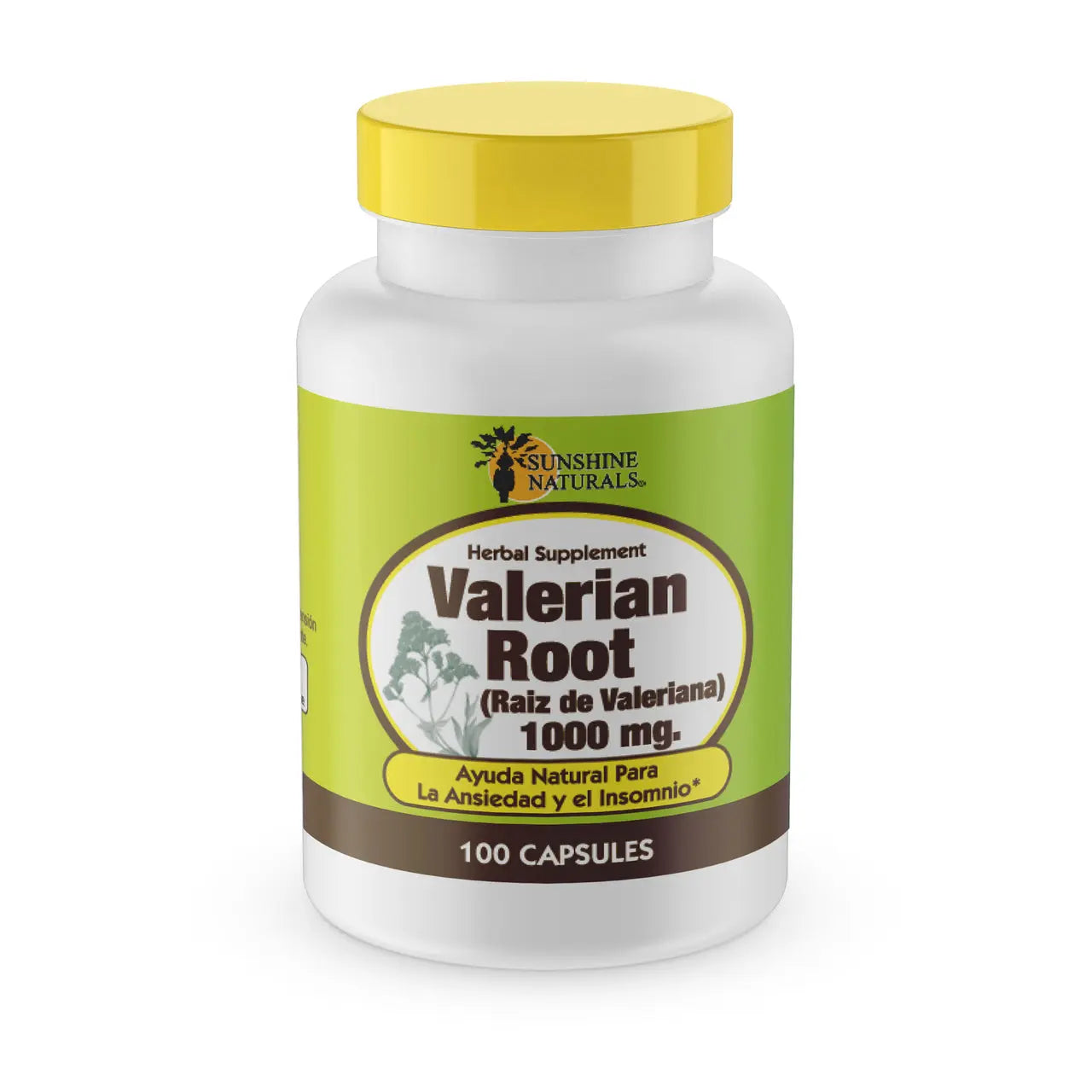 Valerian Root 1000mg 100 Capsules Sunshinenaturals