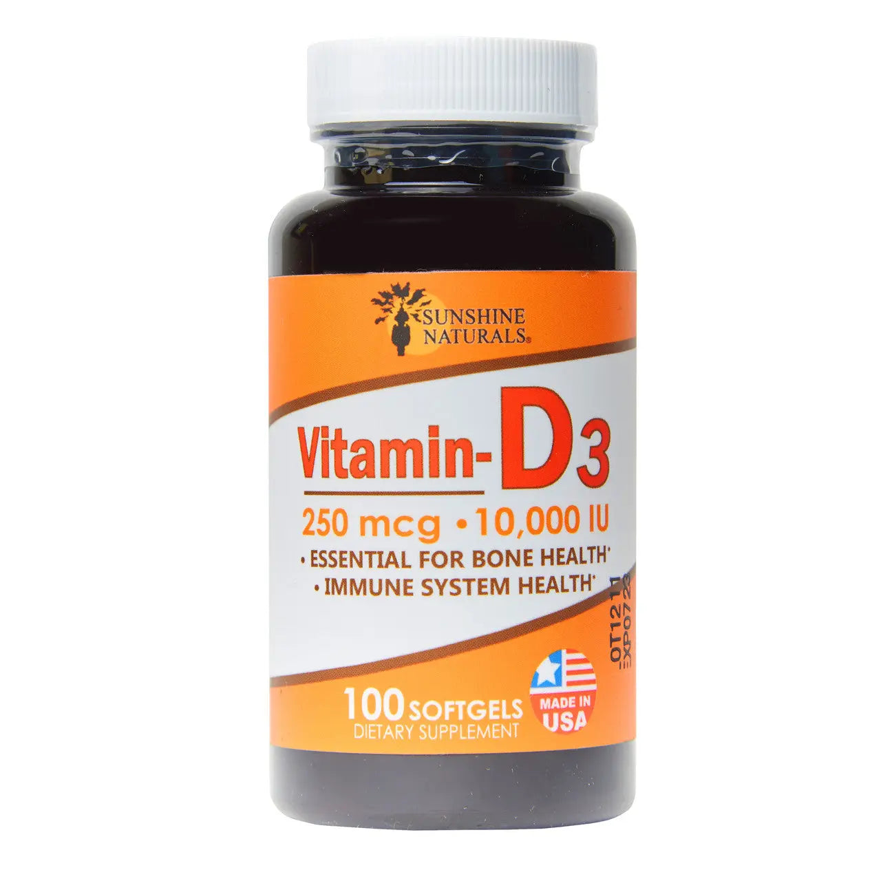 Vitamin D3 10,000 IU (250mcg) 100 Softgels Sunshinenaturals
