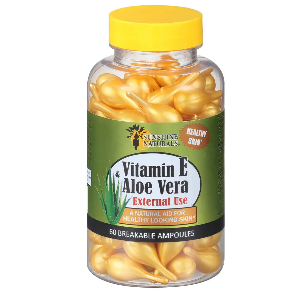 Vitamin E & Aloe Vera 60 breakable ampoules Sunshinenaturals