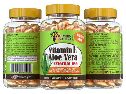 Vitamin E & Aloe Vera 60 breakable ampoules