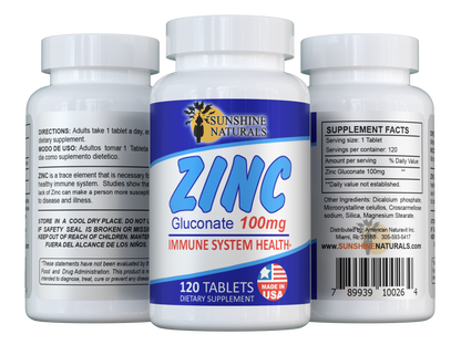 Zinc Gluconate 100mg 120 Tablets