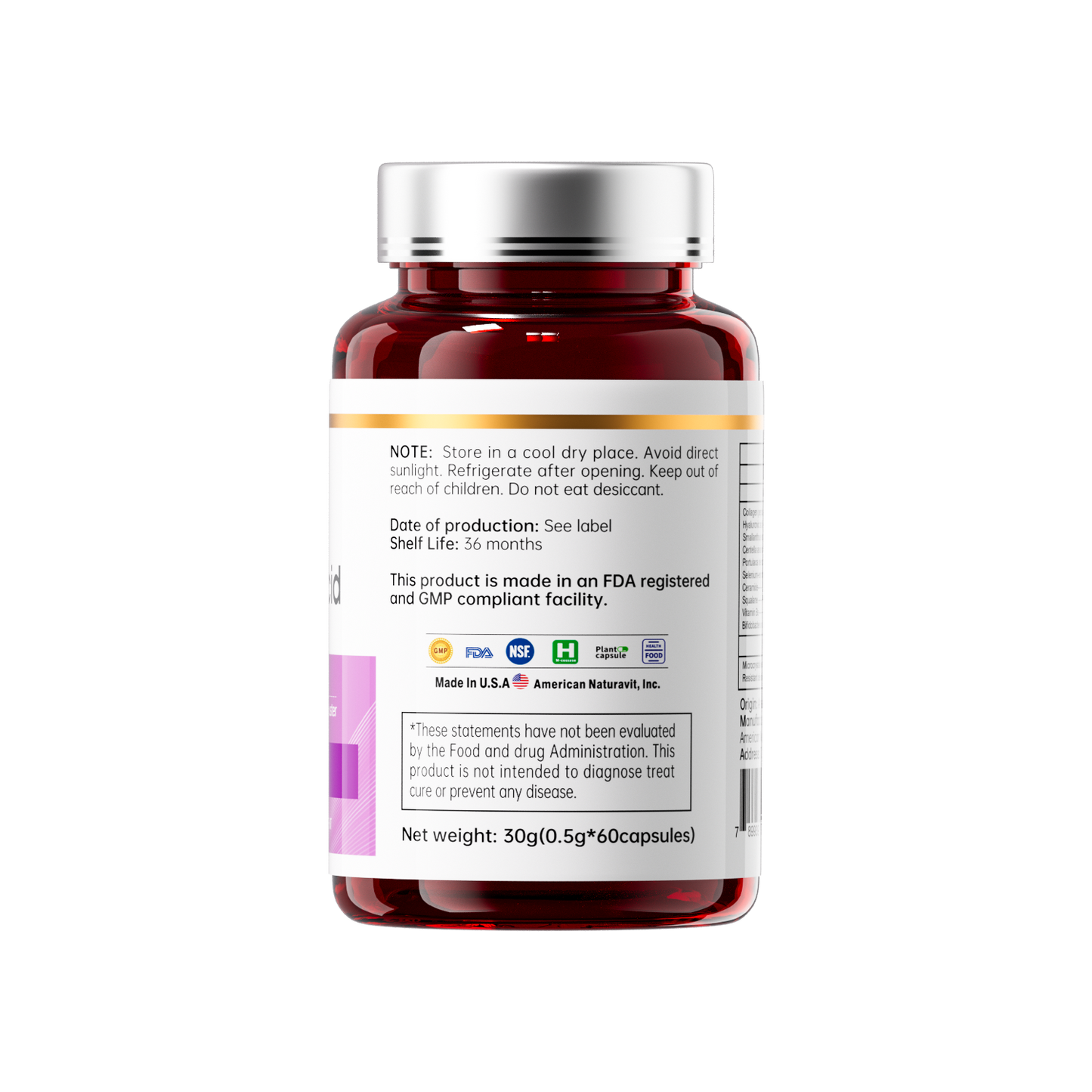 Hyaluronic Acid, Anti Aging, 60 Capsules